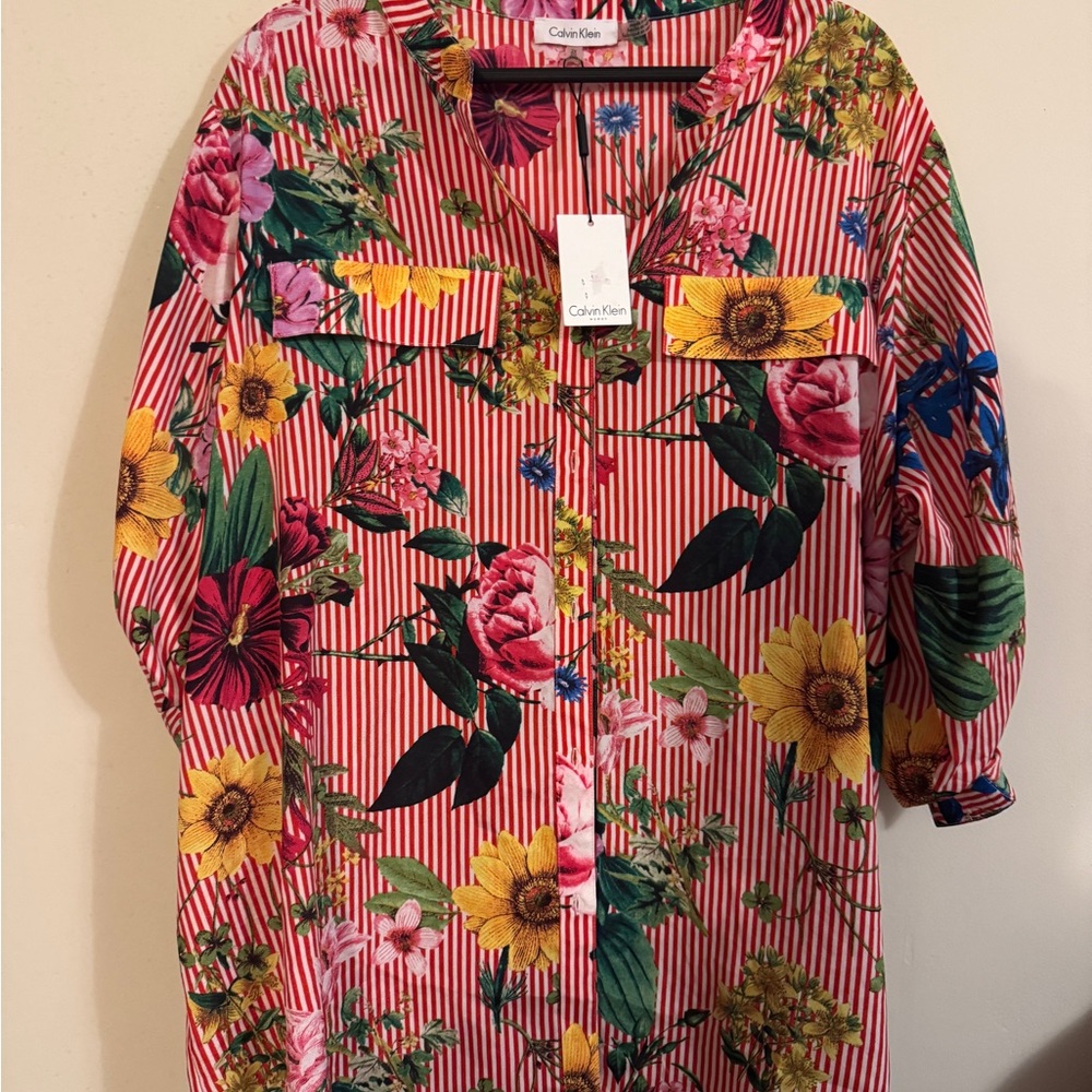 Calvin Klein Red Floral Shirt